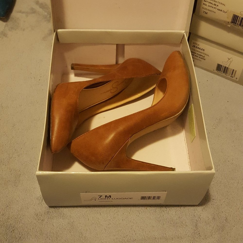 Jessica Simpson Veronica Women's Size 7 Light Luggage Stiletto Pumps